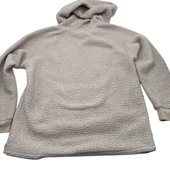 Victoria Secret PINK SMALL Hoodie Sherpa Fleece 1/4 Zip Pink Pullover Cozy - Picture 3 of 7